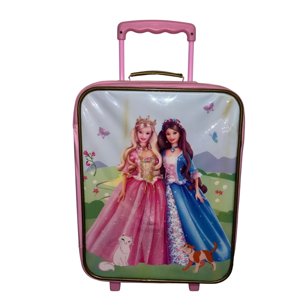 Barbie Princess and the Pauper Pink Rolling Suitcase Luggage Kids Travel Bag